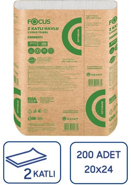 Optimum Z Katlama Kağıt Havlu 20 cm x 24 cm 3 koli 36 Paket