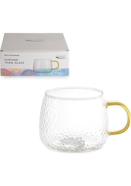 Renkli Kulplu Cam Kupa - 490 ml