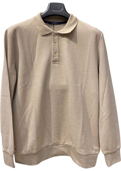 Waffle Desenli Polo Yaka Kazak