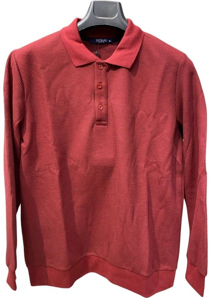 Waffle Desenli Polo Yaka Kazak