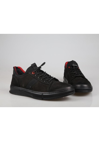 3K0584 Hakiki Deri Siyah Nubuk Erkek Günlük Ayakkabı fırsatları