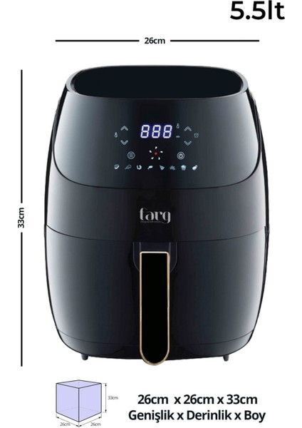 Mychef EPA-1113 Yağsız Kızartma Sıcak Hava Fritözü / Dijital Airfryer 5.5 Litre 1500W