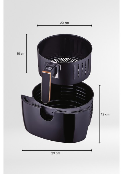 Mychef EPA-1113 Yağsız Kızartma Sıcak Hava Fritözü / Dijital Airfryer 5.5 Litre 1500W