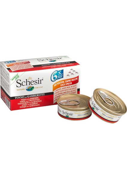 Karides & Ton Balıklı Kedi Konservesi 6 x 50 g (4 Paket)