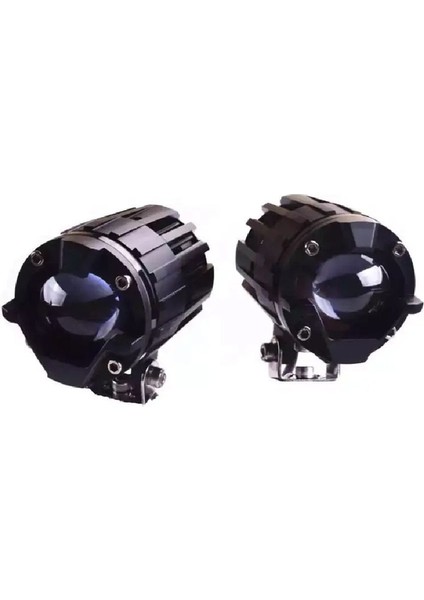 Raven 2 Adet 30W Çift Renk Turuncu Beyaz 3 Modlu Motosiklet Sis Farı LED Lamba fırsatları