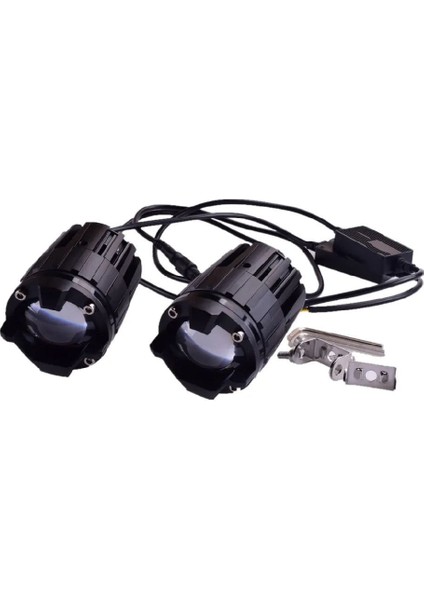 Raven 2 Adet 30W Çift Renk Turuncu Beyaz 3 Modlu Motosiklet Sis Farı LED Lamba indirimleri