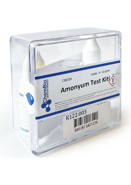 Amonyum Test Kiti 0-10 Ppm 100 Test Kolorimetrik Ammonium Su Kalite Akvaryum