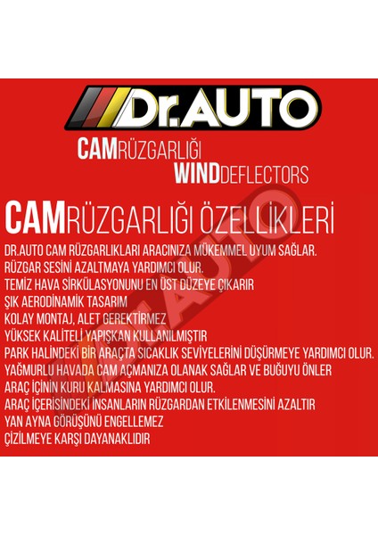 Ford Transit Custom Cam Rüzgarlığı 2li