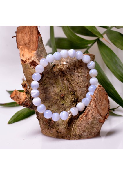 Kalsedon Taşı Bileklik - 8 mm