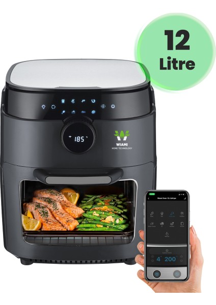 Air Fryer 12 Litre Siyah Oven Akıllı Fritöz