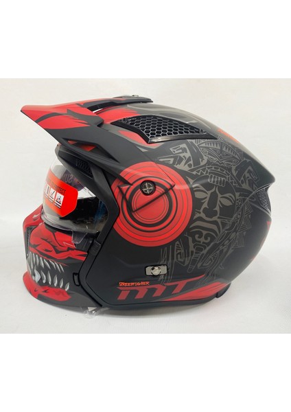 Streetfighter Sv Aztec B5 Mat Siyah Kırmızı Modüler