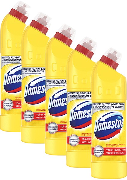 Limon Ferahlığı Çamaşır Suyu 750 ml x 5 Adet