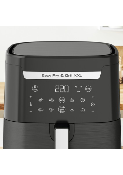 EY8018 Easy Fry & Grill & Xxl Yağsız Fritöz Airfryer, 6,5 Litre Kapasite, Onerous Mutfak Tartısı Hediye