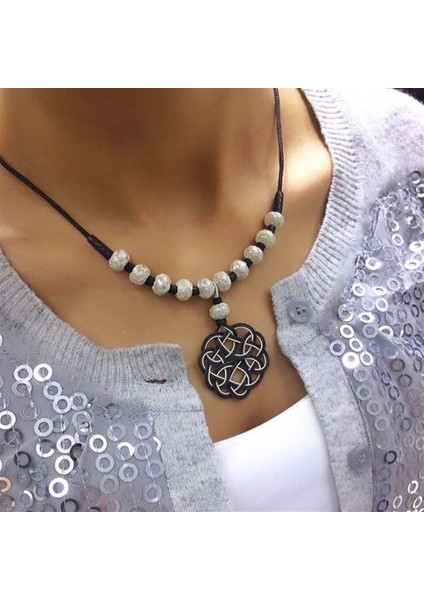 Kadın Çift Renkli Aşk Düğümü Kolye