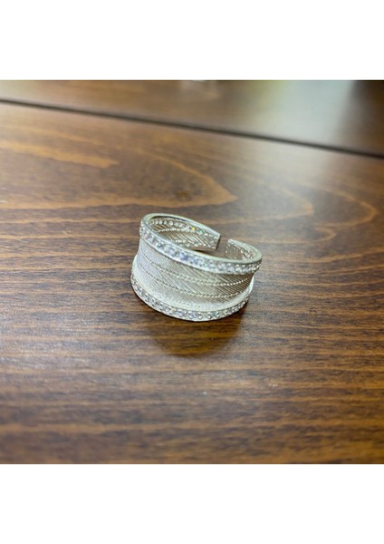 Kadın Gümüş Hasır Taşlı Yüzük fiyatları