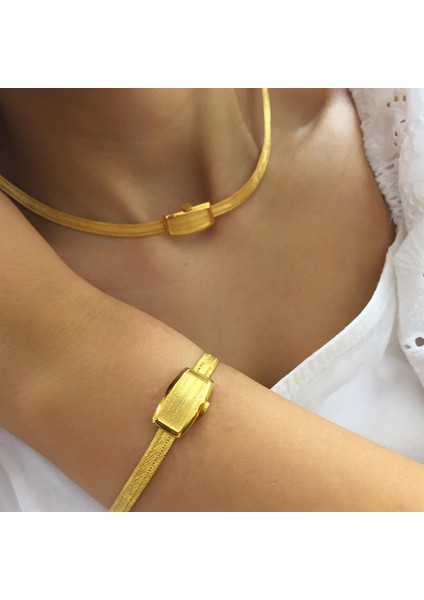 Kadın Gümüş 3 Sıra Trabzon Hasır Gerdanlık Ve Bileklik