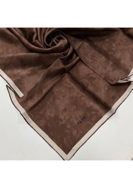 Kahve Bulut Desen Saten Ipek Eşarp 7208701-338 fiyatları