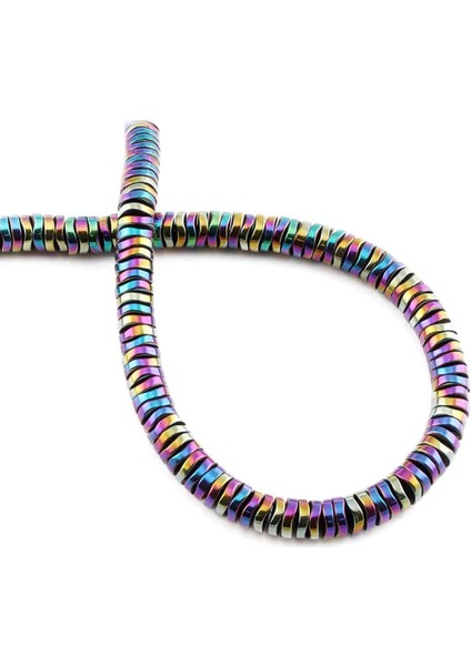 Hematit Doğal Taş Parlak Gökkuşağı 6X1MM Dizi