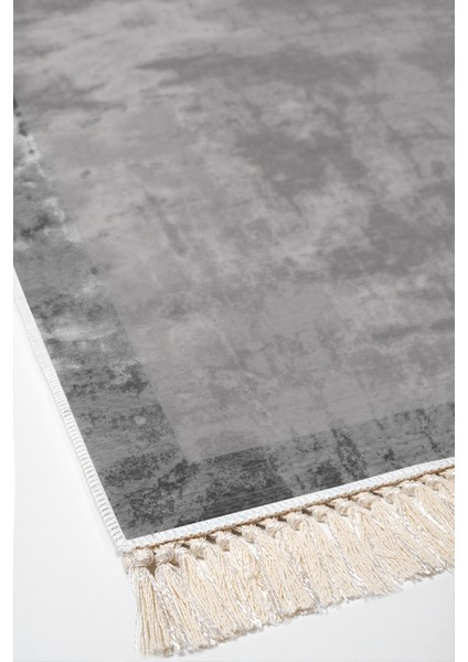 Dijital Mutfak Halısı Star Pamuk Kaymaz Taban Saçaklı Modern Amelia Gri fırsatları