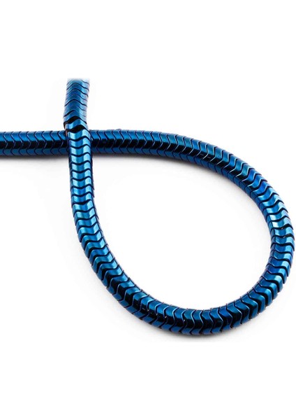 Hematit Doğal Taş Parlak Mavi 6X2MM Dizi