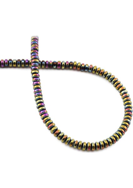 Hematit Doğal Taş Parlak Gökkuşağı 4X2MM Dizi