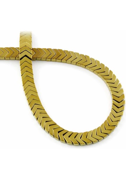Hematit Doğal Taş Parlak Gold Çavuş Kesim 7X2MM Dizi