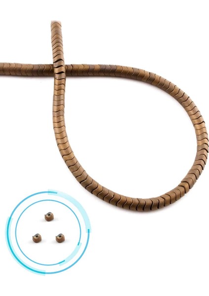 Hematit Doğal Taş Mat Kahverengi 4X2MM Dizi