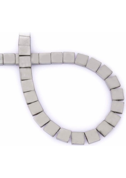 Hematit Doğal Taş Açık Gri Kare Kesim 8X8X3MM Dizi