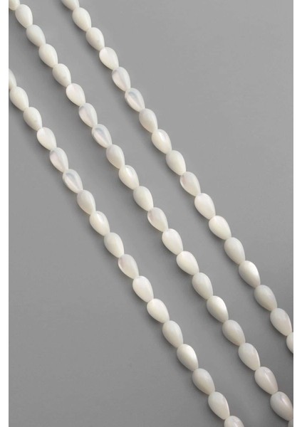 Sedef Doğal Taş Parlak Beyaz Damla Kesim 5X8MM Dizi [aa] fiyatları