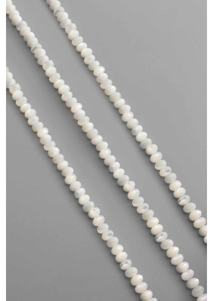 Sedef Doğal Taş Parlak Beyaz Rondela Kesim 6X4MM Dizi [aa] fiyatları