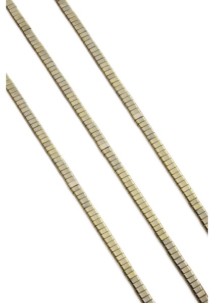 Hematit Doğal Taş Parlak Antik Sarı Çift Delikli 4X2MM Dizi fiyatları