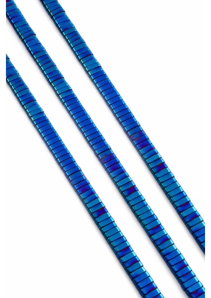 Hematit Doğal Taş Parlak Mavi Çift Delikli 6X2MM Dizi fiyatları
