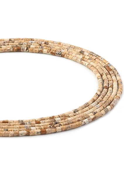 Jasper Doğal Taş Silindir Kesim 2X2MM Dizi