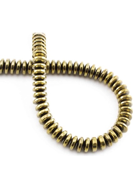 Hematit Doğal Taş Parlak Antik Sarı 8X3MM Dizi