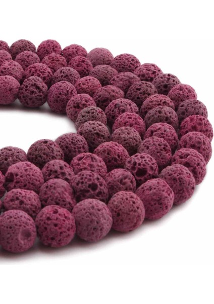 Lav Taşı Doğal Taş Mat Açık Pembe Küre Kesim 10MM Dizi
