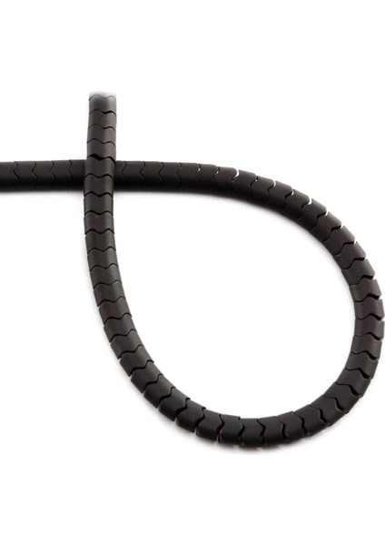 Hematit Doğal Taş Mat Siyah Yassı Balık Sırtı Kesim 5X4MM Dizi
