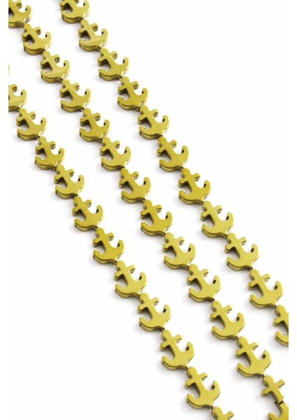 Hematit Doğal Taş Parlak Gold Gemi Çapası Kesim 13X11MM Dizi fiyatları
