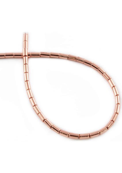 Hematit Doğal Taş Parlak Antik Roz Silindir Kesim 3X5MM Dizi