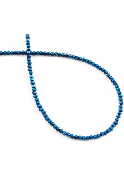 Hematit Doğal Taş Parlak Mavi Özel Kesim 2X2MM Dizi