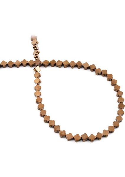 Hematit Doğal Taş Parlak Kahverengi 4mm Dizi