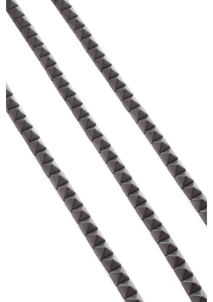 Hematit Doğal Taş Mat Gri Piramit Kesim 6X6MM Dizi fiyatları