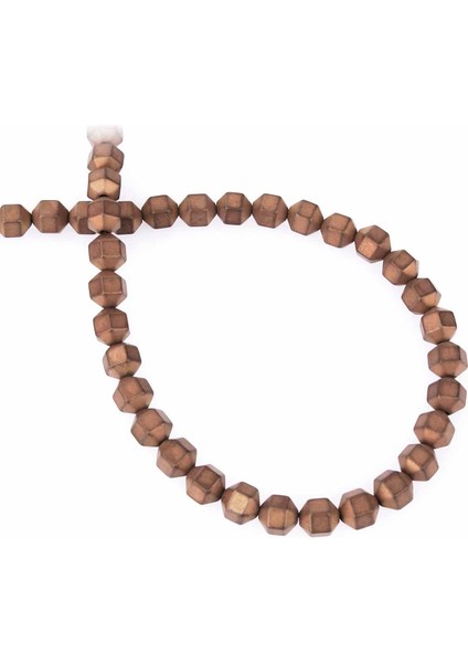 Hematit Doğal Taş Mat Kahverengi Özel Kesim 8X8MM Dizi