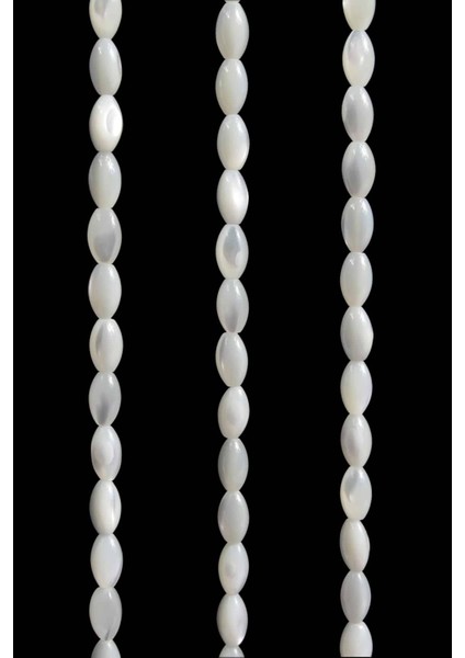 Sedef Doğal Taş Parlak Beyaz Arpa Kesim 5X8MM Dizi [aa] fiyatları