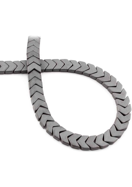 Hematit Doğal Taş Mat Gri Çavuş Kesim 8X3MM Dizi