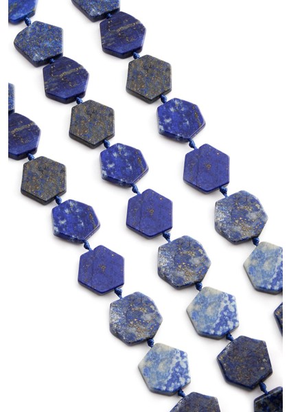 Lapis Lazuli Doğal Taş Yassı Altıgen Kesim 16X4MM Dizi fiyatları