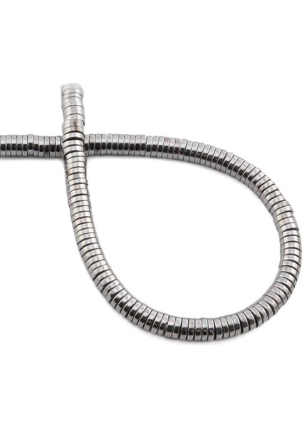 Hematit Doğal Taş Parlak Gümüş Rondela Kesim 4X1MM Dizi