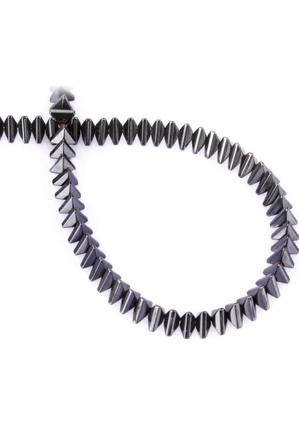 Hematit Doğal Taş Füme Üçgen Kesim 6X3MM Dizi