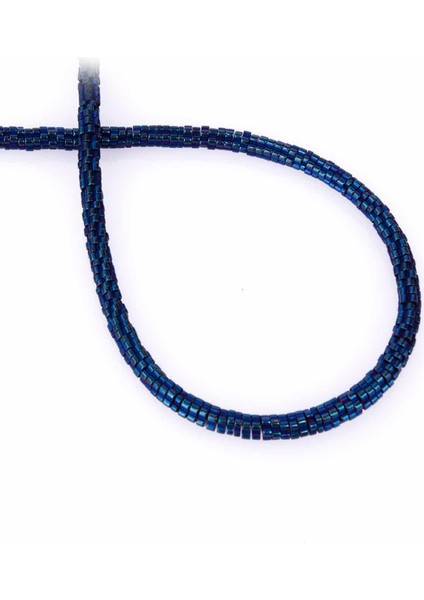 Hematit Doğal Taş Parlak Mavi Rondela Kesim 4X1MM Dizi
