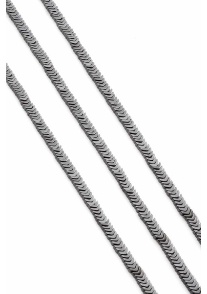 Hematit Doğal Taş Parlak Füme Çavuş Kesim 4X1MM Dizi fiyatları
