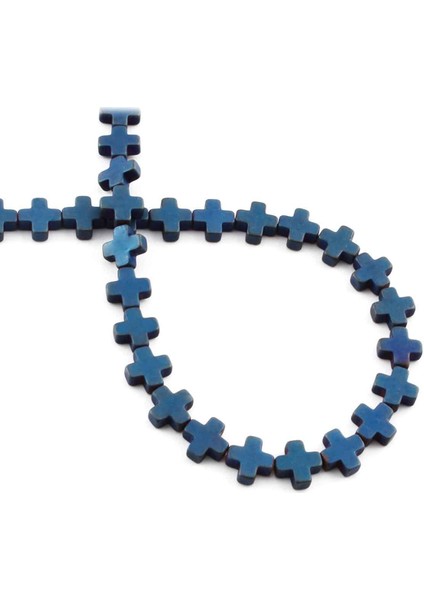 Hematit Doğal Taş Mat Mavi 8mm Dizi